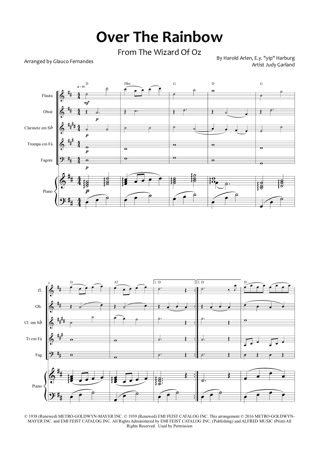 Over The Rainbow (arr. Glauco Fernandes)