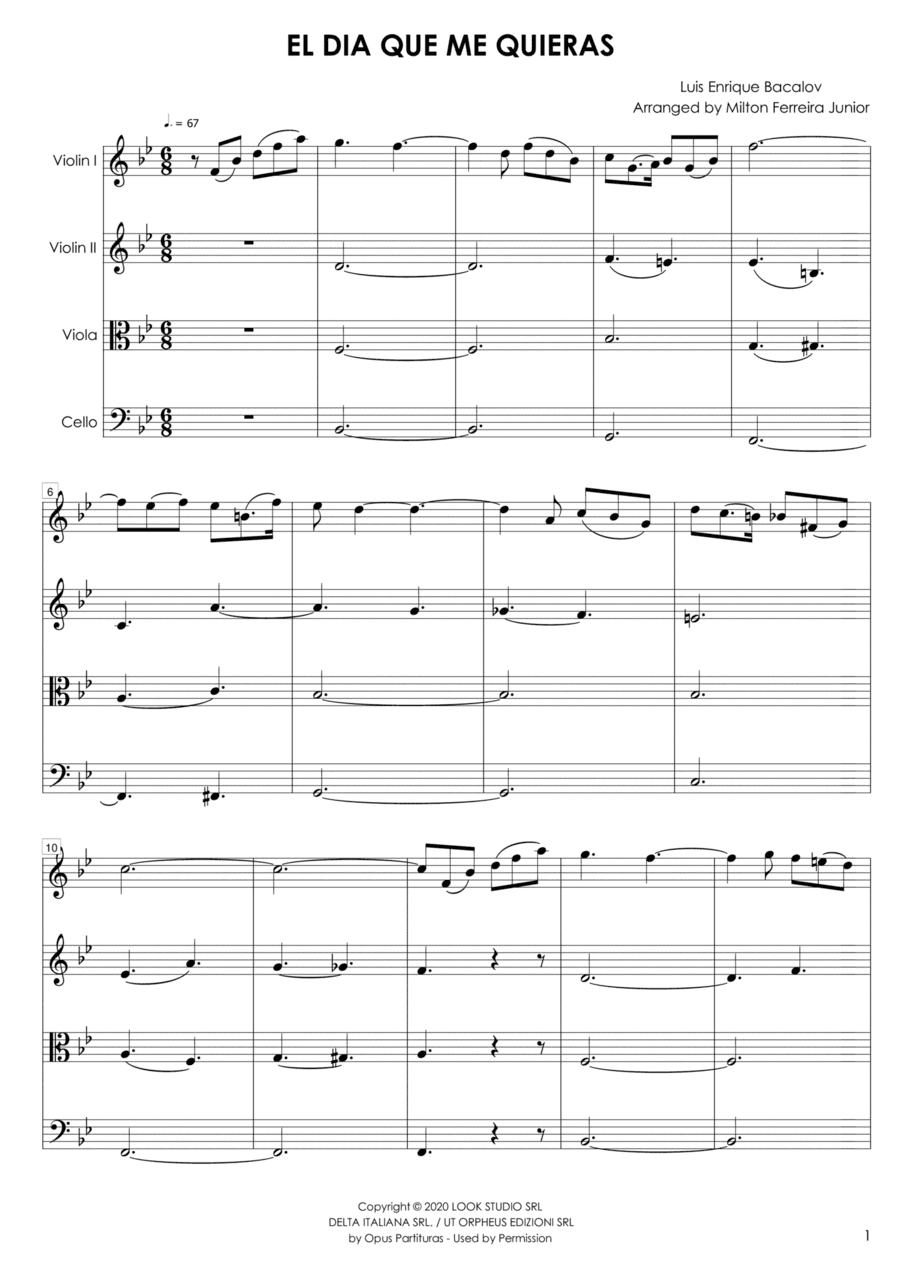 El Dia Que Me Quieras (arr. Milton Ferreira Junior)