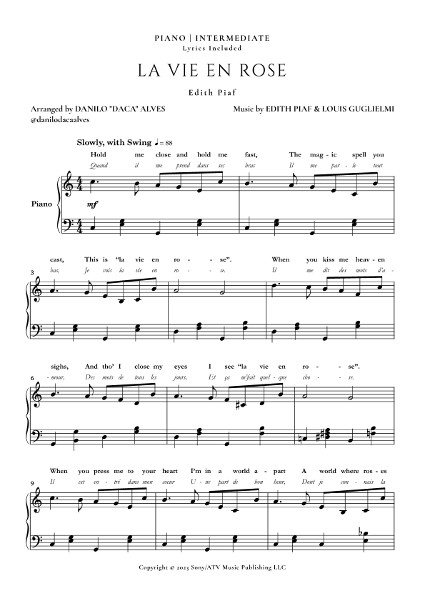 La Vie En Rose (arr. Danilo "Daca" Alves)