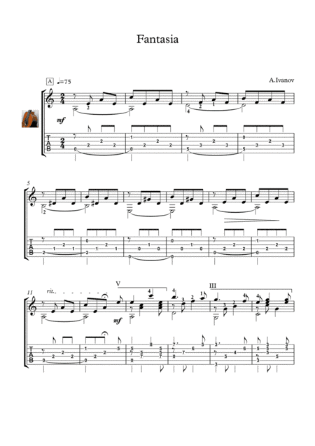 Fantasia for Classical Guitar (arr. PianoSheetNow)