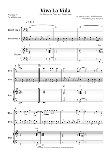 Viva La Vida (arr. Daniel Nakamura)