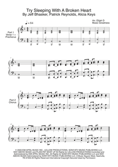 Try Sleeping With A Broken Heart (arr. Music Greatness)