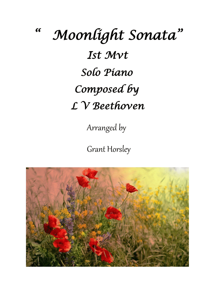 Moonlight Sonata Mvt 1. Simplified version. Piano solo (arr. Grant Horsley)