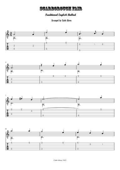 Scarborough Fair For Guitar Solo