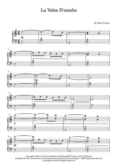 La Valse D'amelie (arr. Roger da Luz)