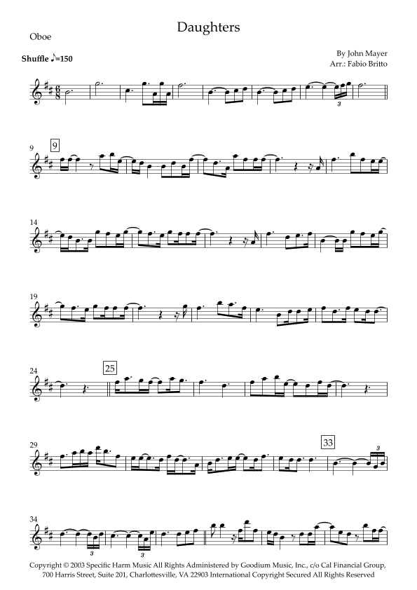 Daughters (arr. Fabio Britto)