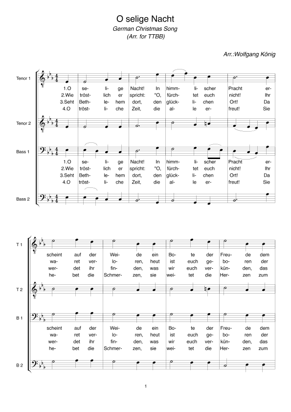 O selige Nacht (arr. Wolfgang König)