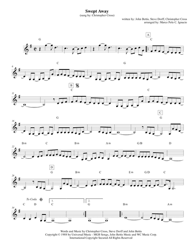 Swept Away (arr. Marco Polo C. Ignacio)