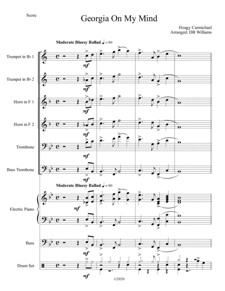 Georgia On My Mind (arr. DB Williams)