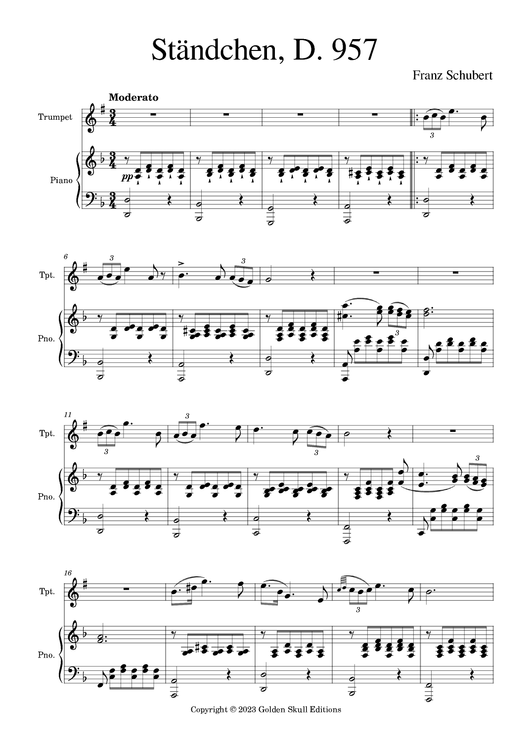 Ständchen (arr. Golden Skull Editions)