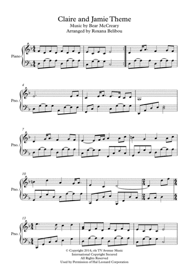 Claire And Jamie Theme (arr. Roxana Belibou)