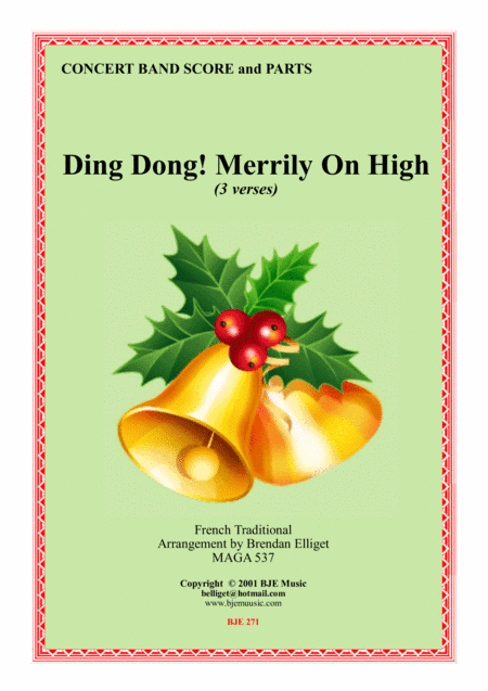 Ding Dong Merrily on High - Concert Band Score and Parts (arr. Brendan Elliget MAGA 537)