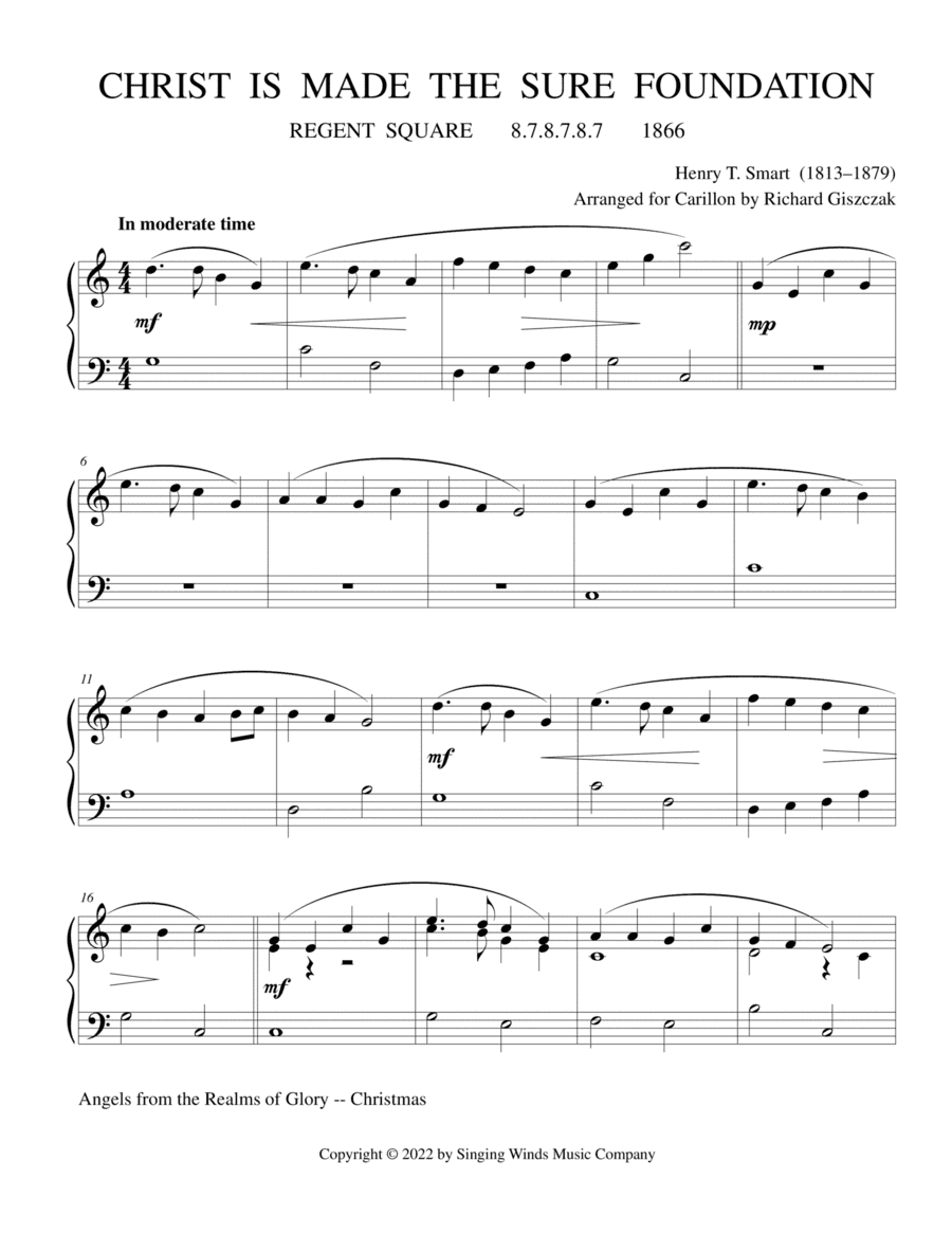 Christ Is Made the Sure Foundation (REGENT SQUARE) (arr. Richard Giszczak)