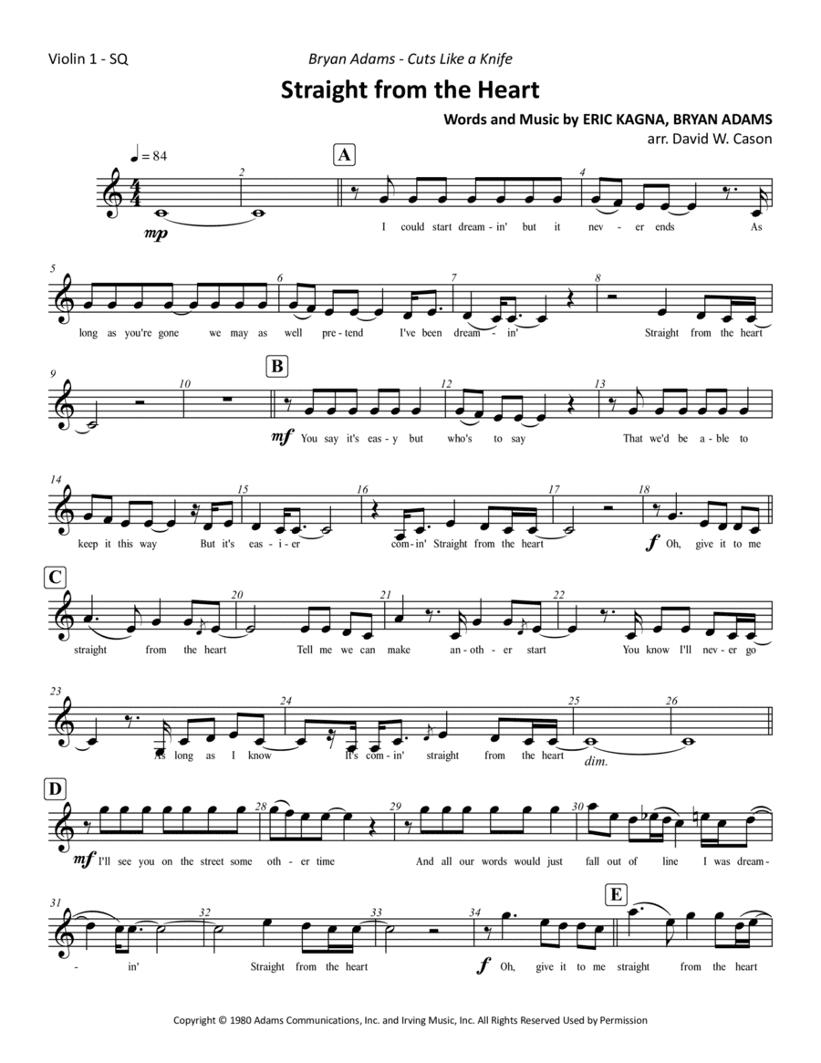 Straight From The Heart (arr. David W. Cason)