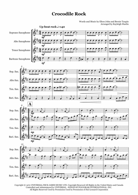 Crocodile Rock (arr. Kayleigh Huelin)