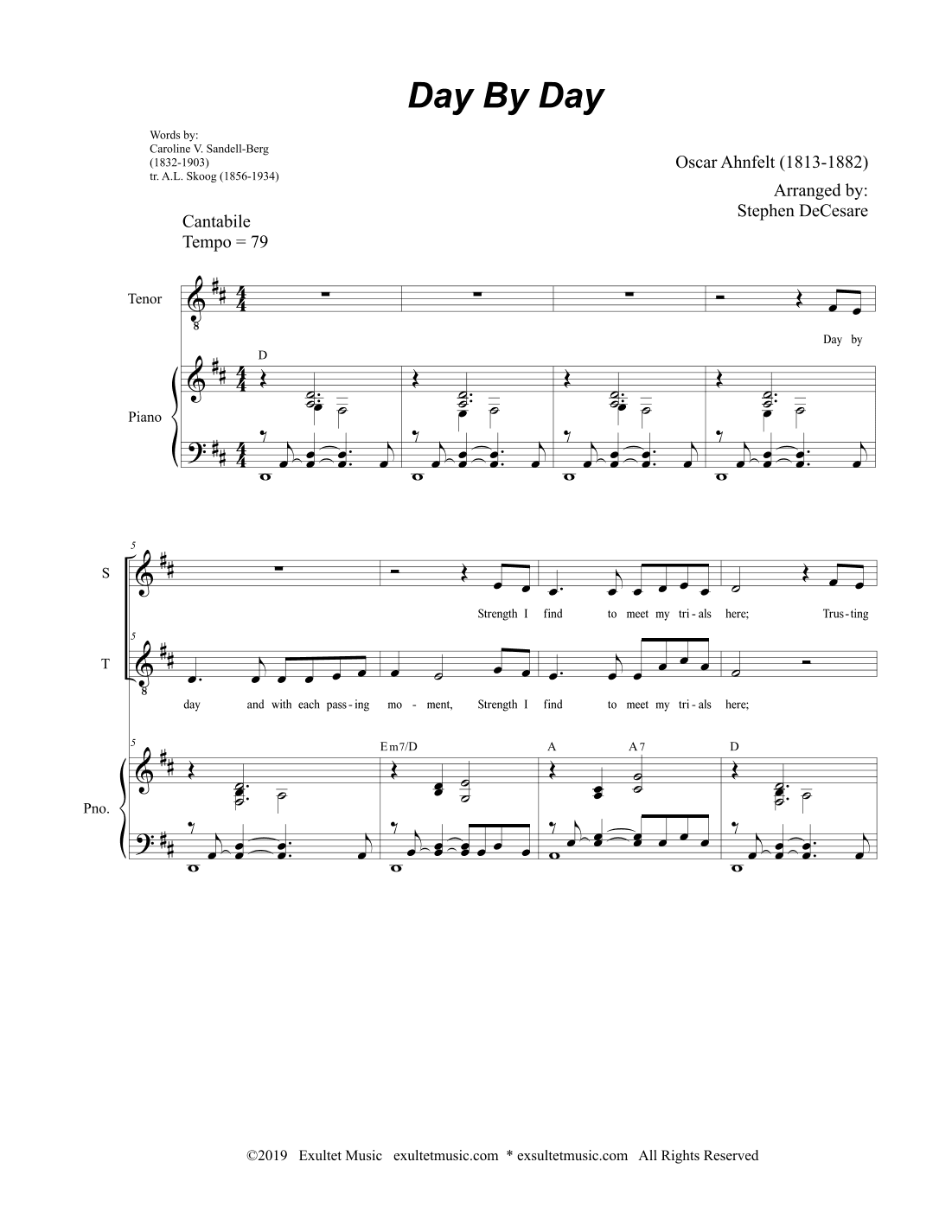 Day By Day (Duet for Soprano and Tenor solo) (arr. Stephen DeCesare)
