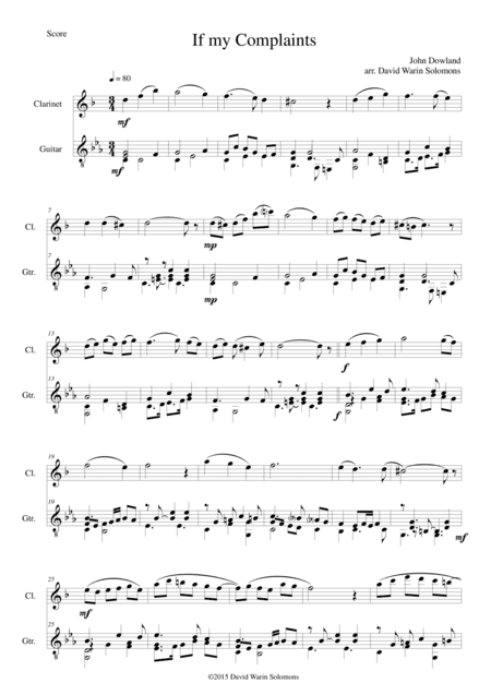 If my complaints for clarinet and guitar (arr. David Warin Solomons)
