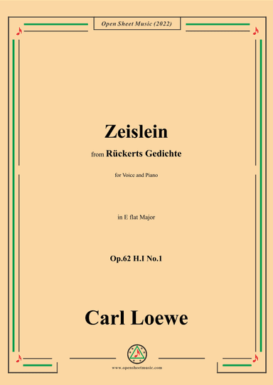 Loewe-Zeislein,in E flat Major,Op.62 H.I No.1 (arr. OSM Press)