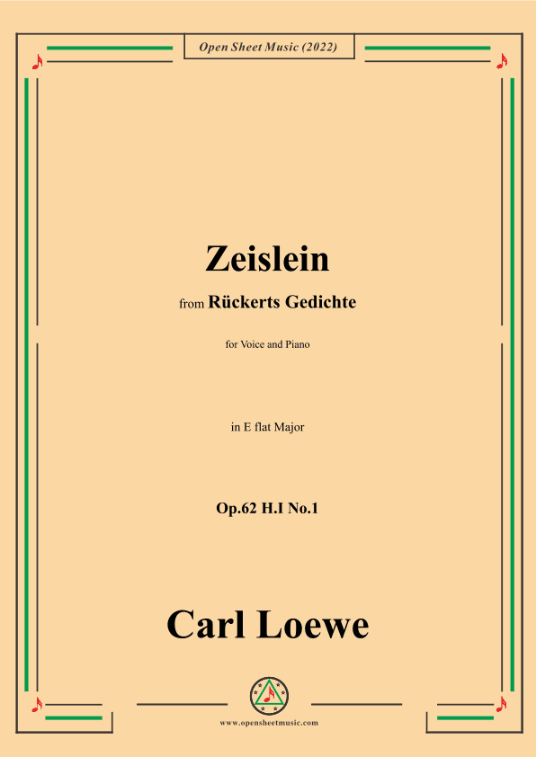 Loewe-Zeislein,in E flat Major,Op.62 H.I No.1 (arr. OSM Press)