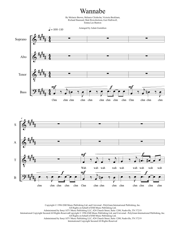 Wannabe (arr. Adam Gustafson)