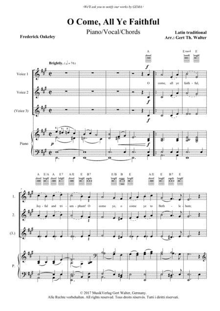 O Come, All Ye Faithful (arr. Gert Th. Walter)