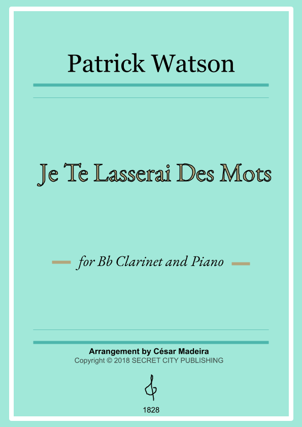 Je Te Laisserai Des Mots (arr. César Madeira)