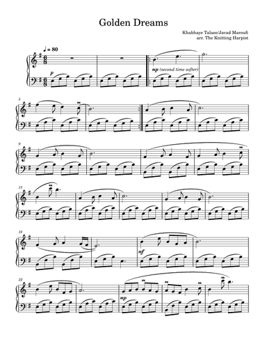 Golden Dreams (Khabhaye Talaee) (arr. The Knitting Harpist)