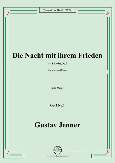 Jenner-Die Nacht mit ihrem Frieden,in D Major,Op.2 No.1 (arr. OSM Press)
