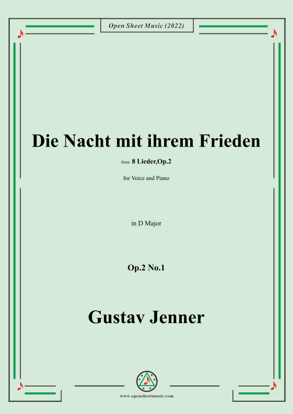 Jenner-Die Nacht mit ihrem Frieden,in D Major,Op.2 No.1 (arr. OSM Press)