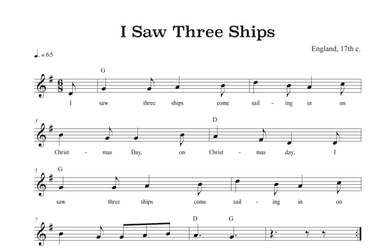 I Saw Three Ships (arr. Riverside Guitar School)
