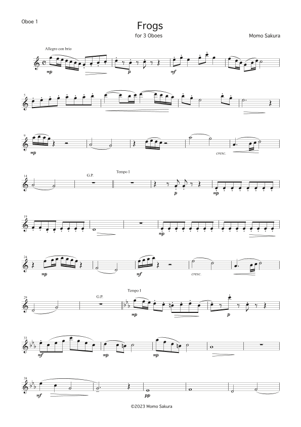 Frogs for 3 Oboe / Oboe Trio