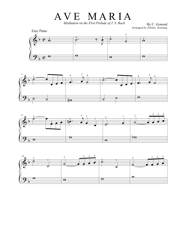 Ave Maria (Meditation on the first prelude of J.S.Bach) (arr. Johnny Sonntag)