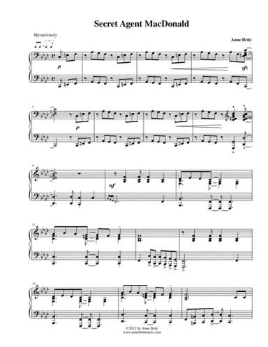 Secret Agent MacDonald (spy remix of "Old MacDonald") - intermediate version (arr. Anne Britt)