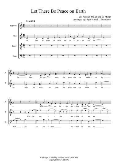 Let There Be Peace On Earth (arr. Ryan Aimel J. Estandarte)
