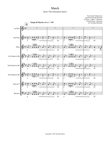 March (from "The Nutcracker Suite") (F) (Woodwind Octet - 2 Flutes, 1 Oboe, 3 Clar, 1 Hrn, 1 Bassoon (arr. Regis Bookshar)