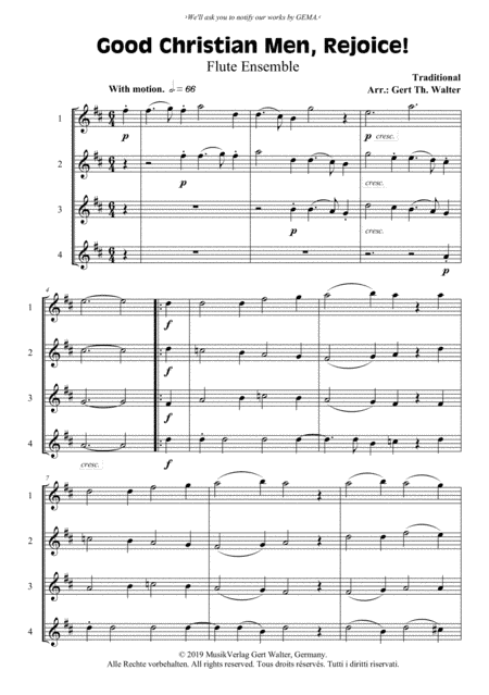 Good Christian Men, Rejoice! (arr. Gert Th. Walter)