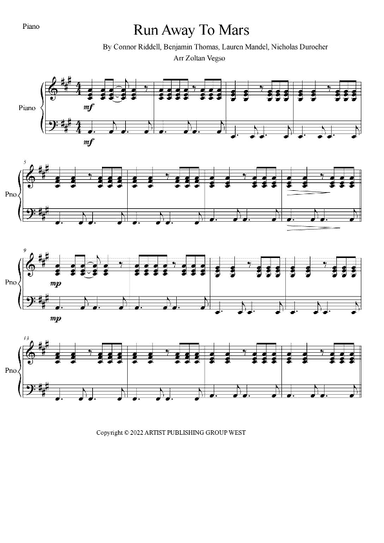 Run Away To Mars (arr. Zoltan Vegso)