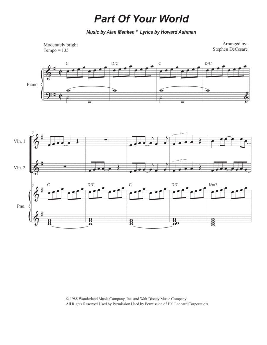 Part Of Your World (arr. Stephen DeCesare)