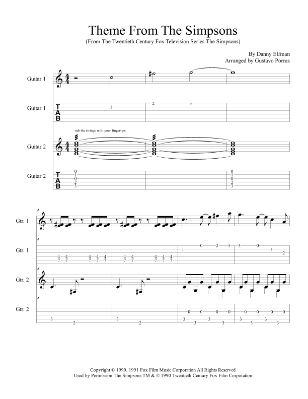 Theme From The Simpsons (arr. Gustavo Porras)
