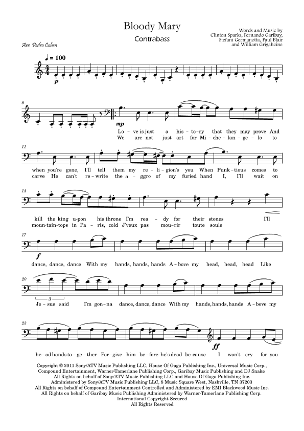 Bloody Mary (arr. Pedro Cohen)