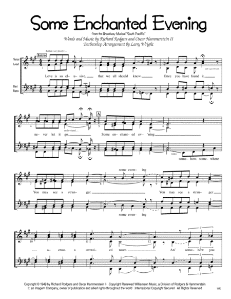 Some Enchanted Evening (arr. Larry Wright)
