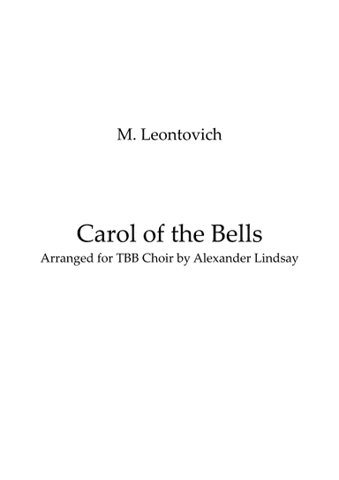 Carol Of The Bells (arr. Alexander Lindsay)