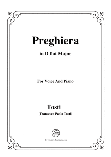 Tosti-Preghiera in D flat Major,for Voice and Piano (arr. MSM)