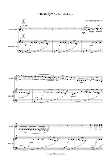 "Destiny" for Two Marimbas