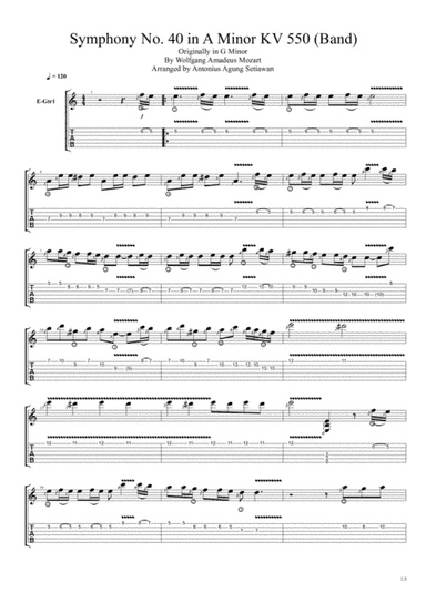 Symphony No. 40 in A Minor KV 550 (Quartet Band) (arr. Antonius Agung Setiawan)