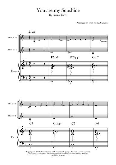You Are My Sunshine (arr. Davi Rocha Campos)