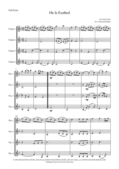 He Is Exalted (arr. Fernando Britto)