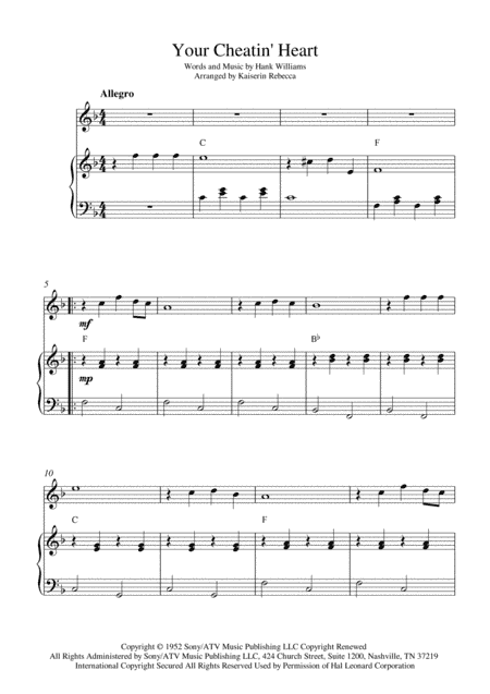 Your Cheatin' Heart (arr. Kaiserin Rebecca)