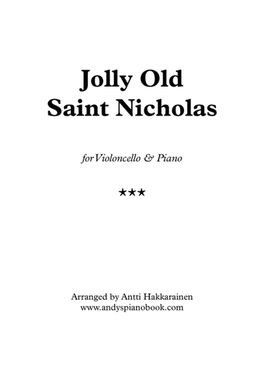 Jolly Old Saint Nicholas - Cello & Piano (arr. Antti Hakkarainen)