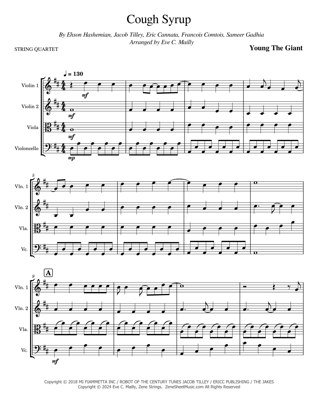 Cough Syrup (arr. Eve C. Mailly - Zene Strings)